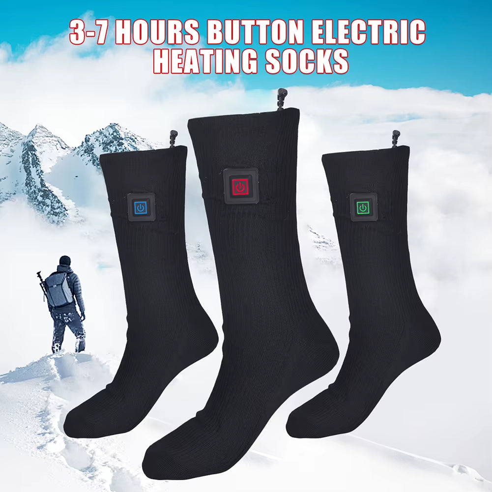 1/2/3Pair Winter Heated Socks anti Slip Battery Powered Cold-Proof Skiing Sock Heating Warm Long Socks for Outdoor Skiing Hiking